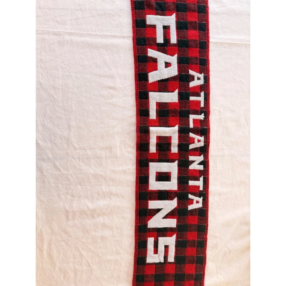 FOCO Atlanta‎ Falcons Scarf Red Black Buffalo Plaid Knit Fringe STA0618-00001
